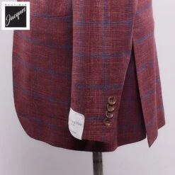Bordeaux Windowpane Wool/Silk/Linen Knit Hampton Contemporary Fit Sport Jacket - Jack Victor 8 Bordeaux Windowpane Wool/Silk/Linen Knit Hampton Contemporary Fit Sport Jacket - Jack Victor -ETON Store JACKVICTORHAMPTONC1588 3