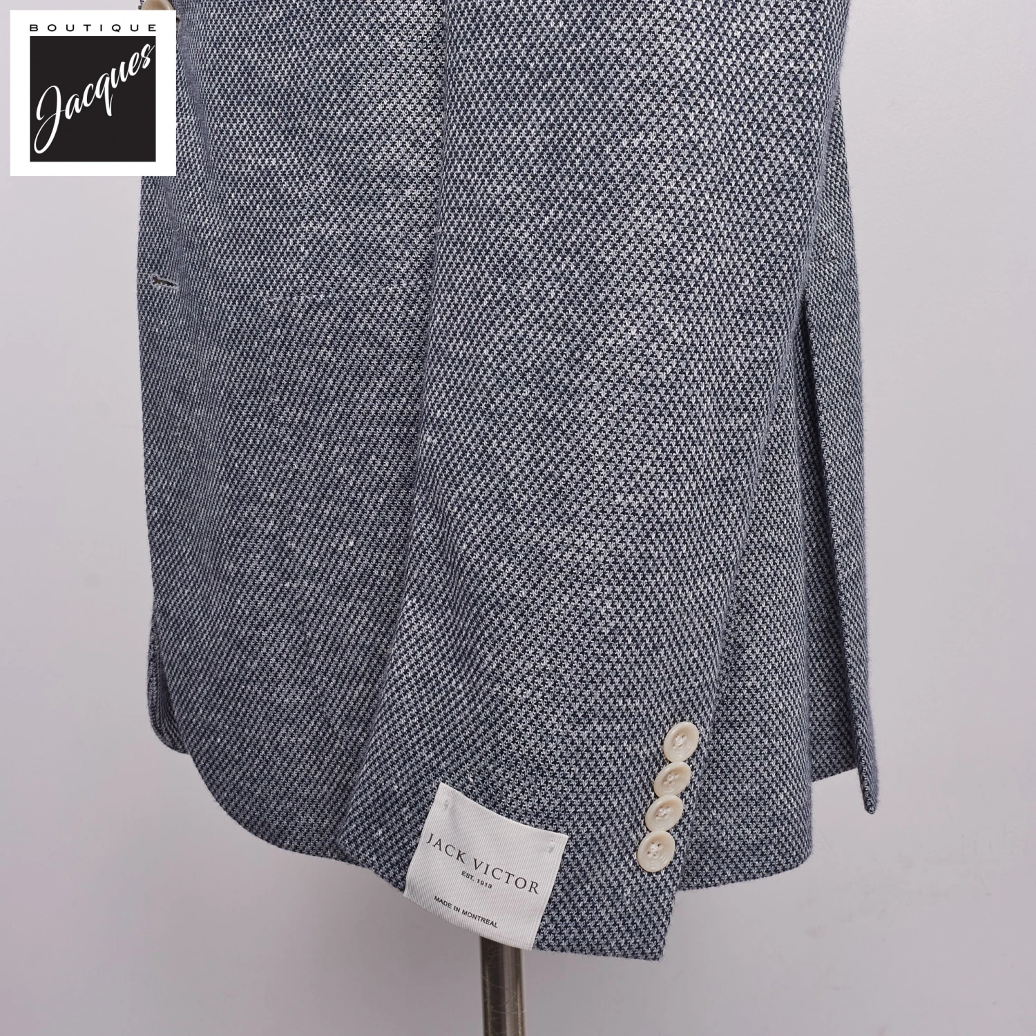 Blue Linen Knit Hampton Contemporary Fit Sport Jacket - Jack Victor 5 Blue Linen Knit Hampton Contemporary Fit Sport Jacket - Jack Victor - Image 3