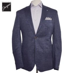 Dark Blue Knit Linen/Wool/Silk Hartford Contemporary Fit Sport Jacket - Jack Victor