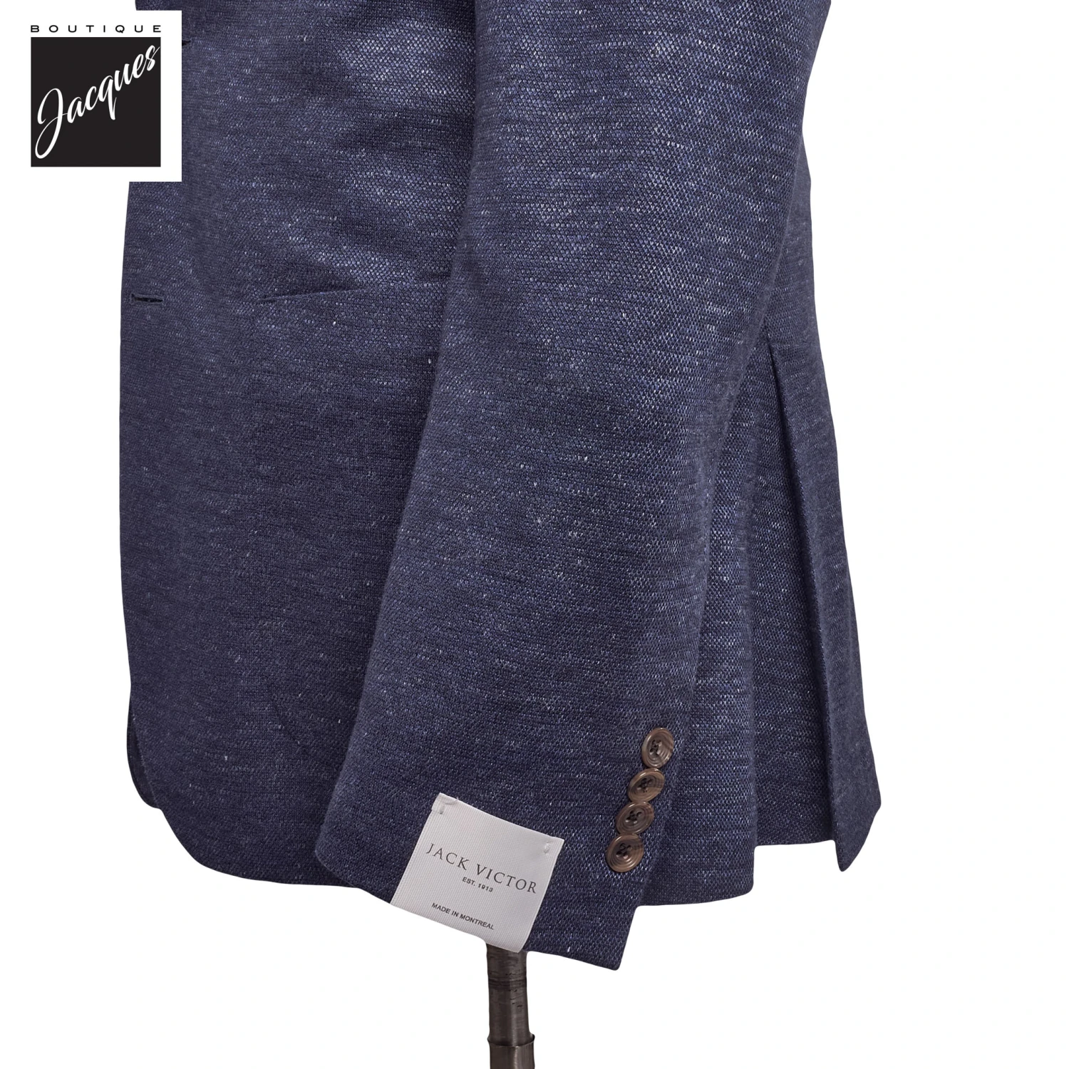 Dark Blue Knit Linen/Wool/Silk Hartford Contemporary Fit Sport Jacket - Jack Victor 5 Dark Blue Knit Linen/Wool/Silk Hartford Contemporary Fit Sport Jacket - Jack Victor - Image 3