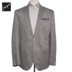 Mid Gray Knit Wool/Silk/Linen Hartford Contemporary Fit Sport Jacket - Jack Victor