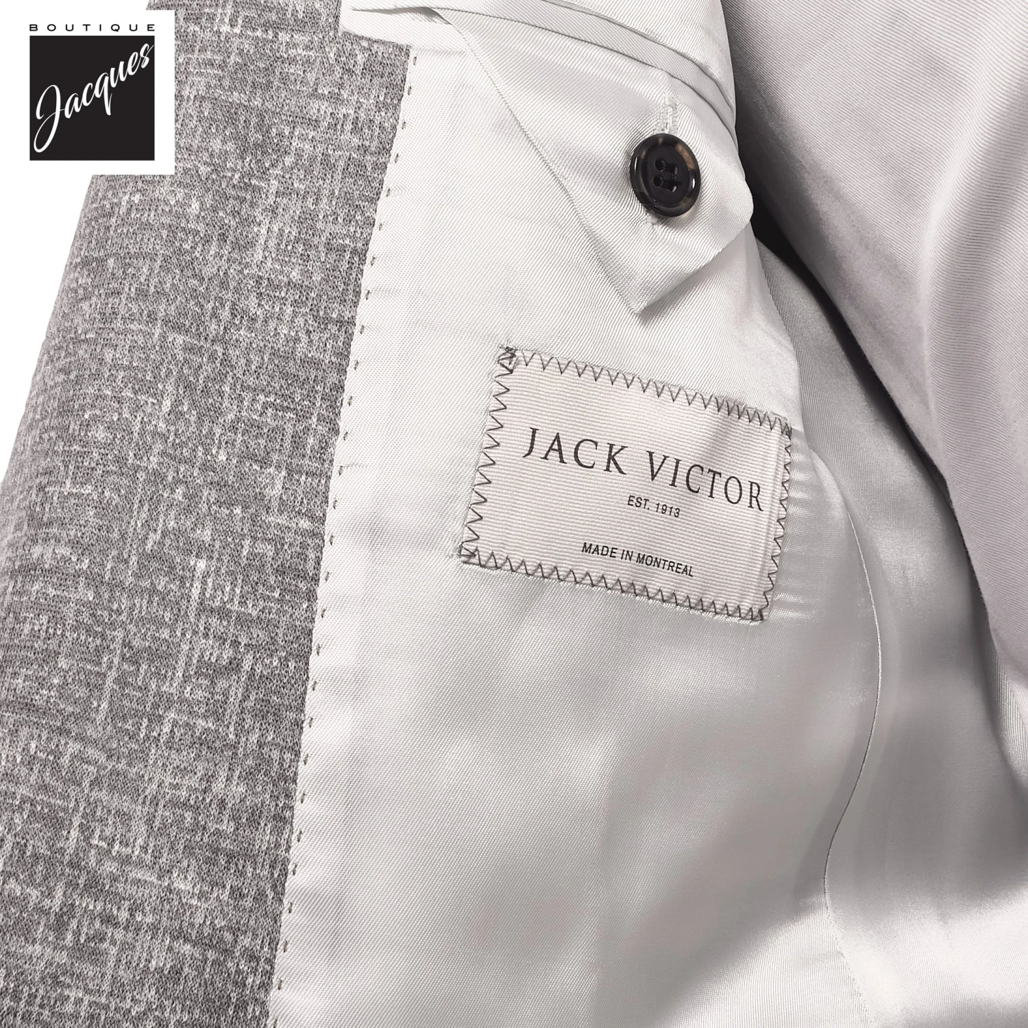 Mid Gray Knit Wool/Silk/Linen Hartford Contemporary Fit Sport Jacket - Jack Victor 6 Mid Gray Knit Wool/Silk/Linen Hartford Contemporary Fit Sport Jacket - Jack Victor - Image 4