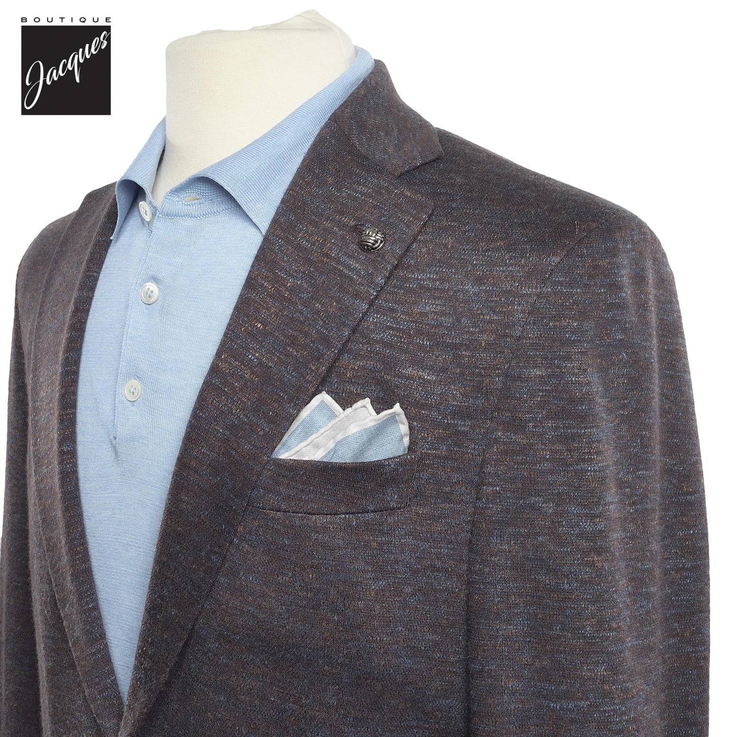 Brown Mélange Wool & Silk Hartford Contemporary Fit Sport Coat - Jack Victor 4 Brown Mélange Wool & Silk Hartford Contemporary Fit Sport Coat - Jack Victor - Image 2