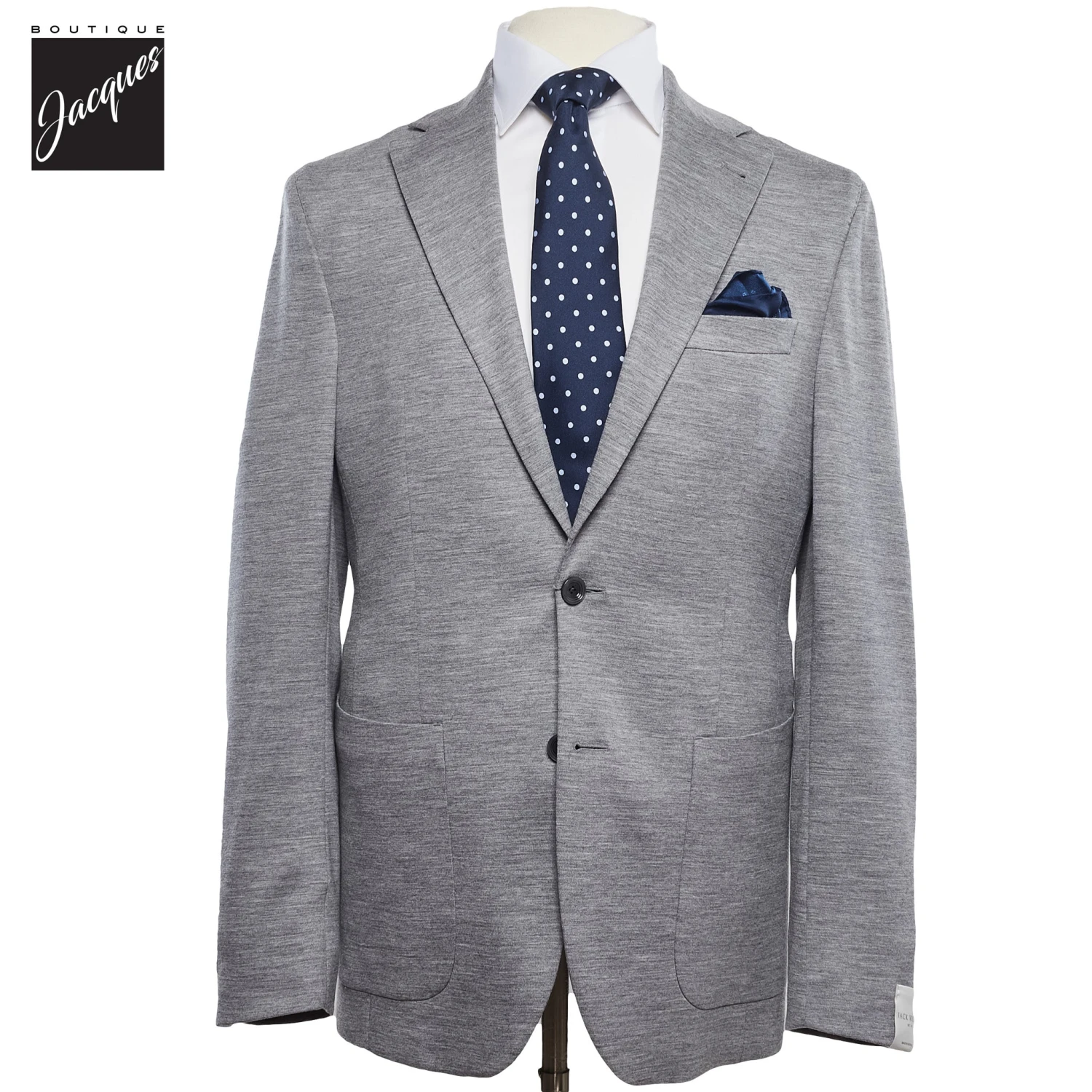 Gray Hartford Contemporary Fit Knit Suit - Jack Victor 3 Gray Hartford Contemporary Fit Knit Suit - Jack Victor