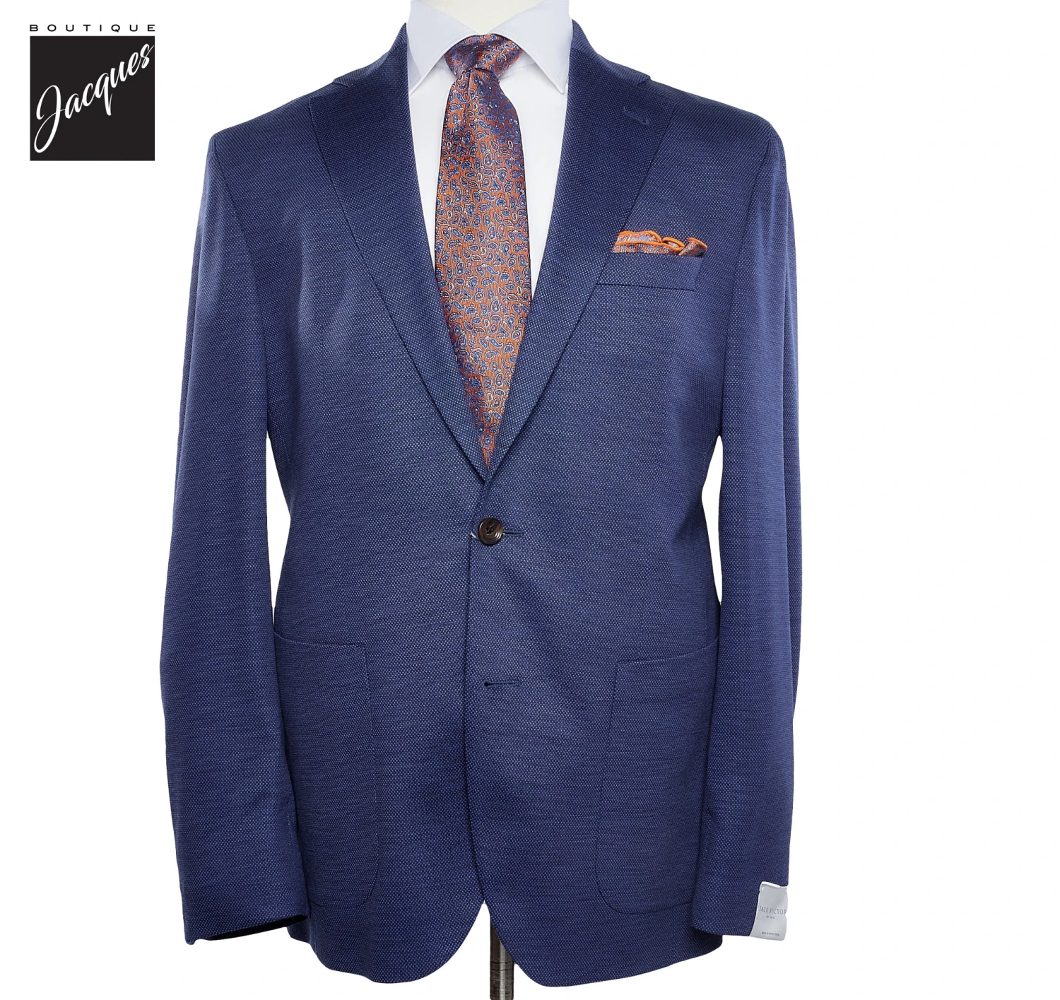 Mid-Blue Knit Hartford Contemporary Fit Wool Suit - Jack Victor 3 Mid-Blue Knit Hartford Contemporary Fit Wool Suit - Jack Victor