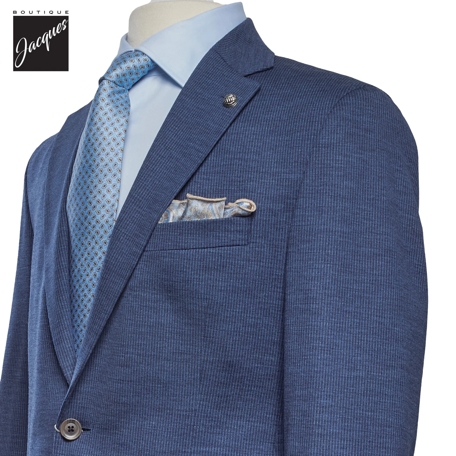 Blue Micro-Stripe Hartford Knit Suit - Jack Victor 4 Blue Micro-Stripe Hartford Knit Suit - Jack Victor - Image 2