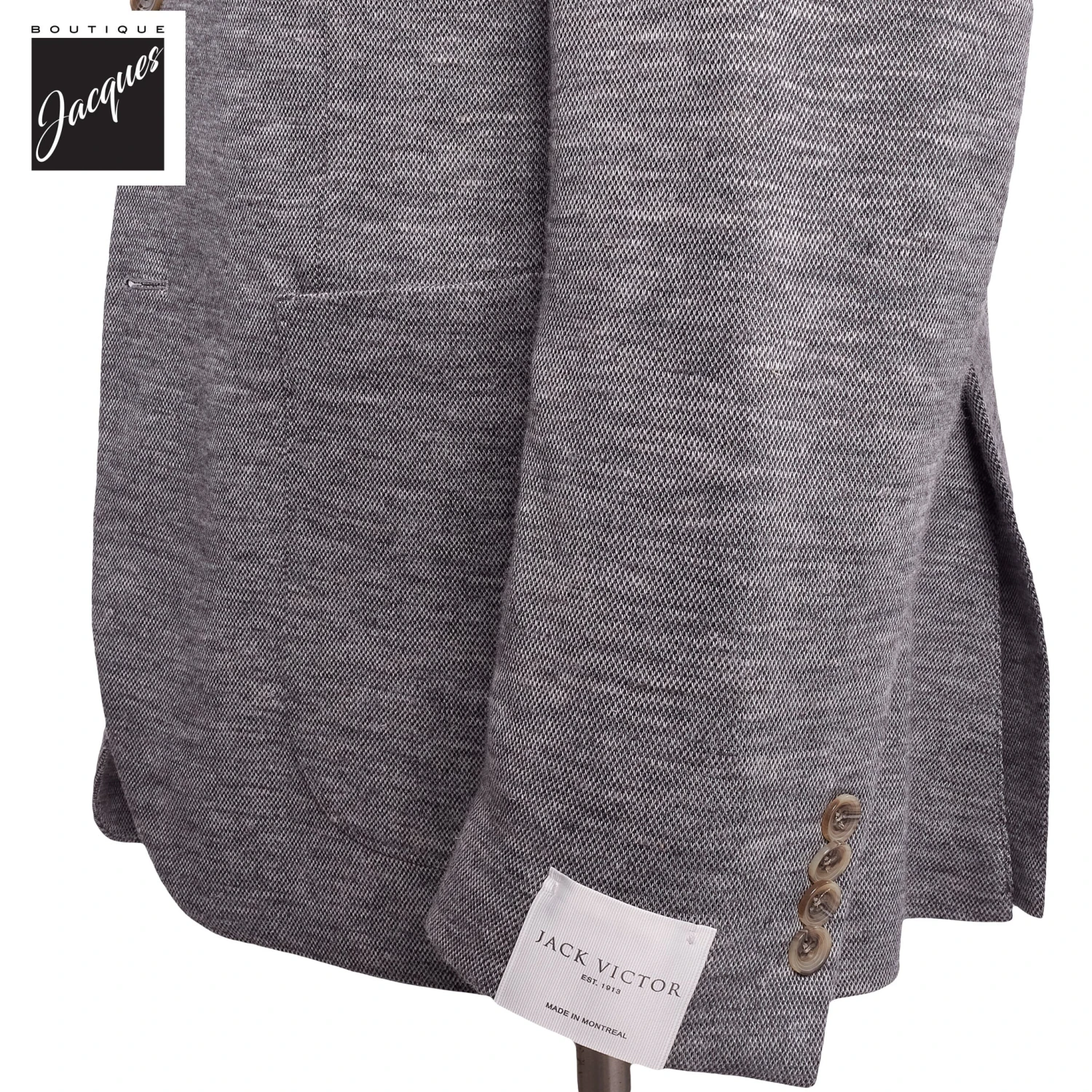 Gray Melange Wool/Silk/Linen Hartford Contemporary Fit Sport Jacket - Jack Victor 5 Gray Melange Wool/Silk/Linen Hartford Contemporary Fit Sport Jacket - Jack Victor - Image 3