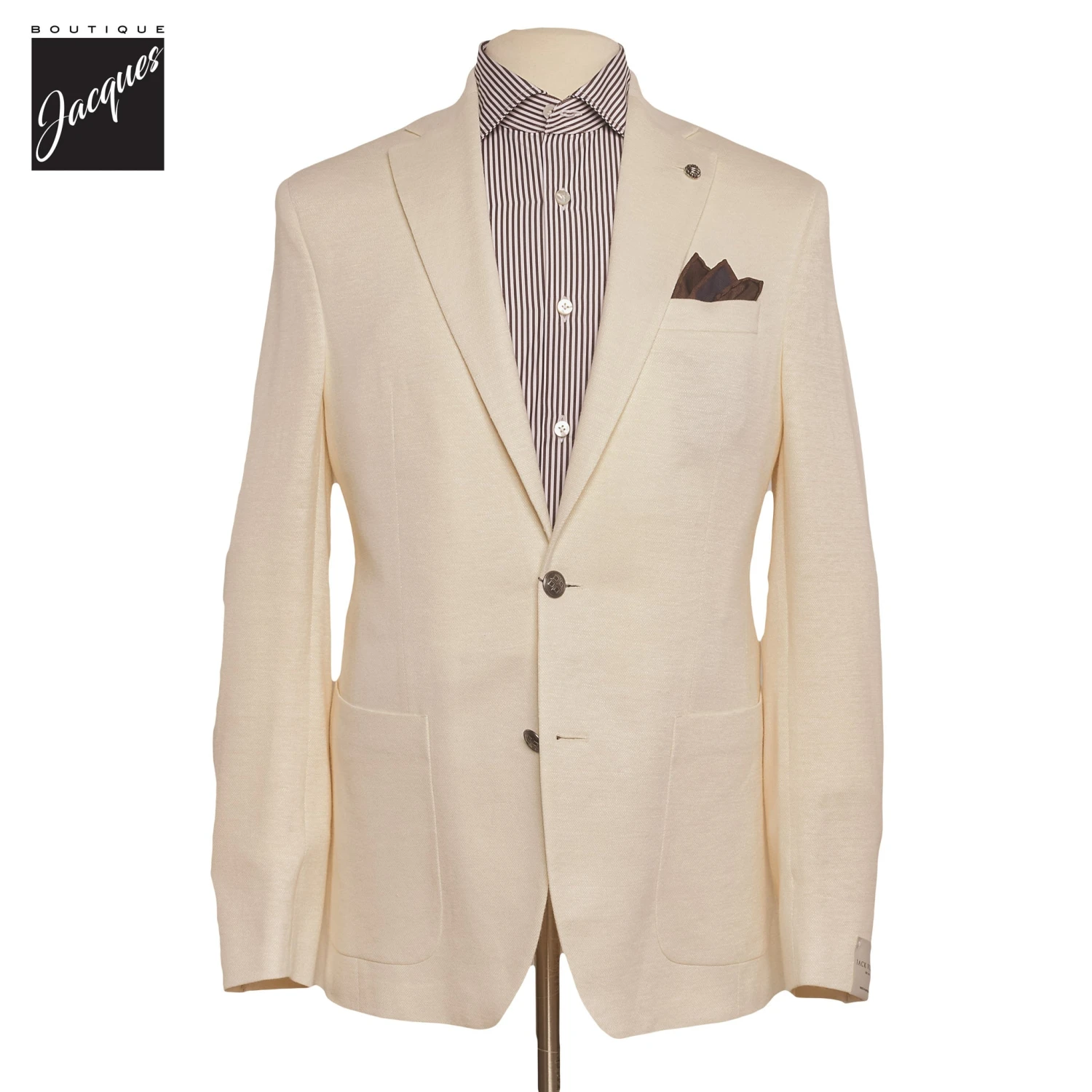 White Linen/Wool/Silk Knit Hartford Contemporary Fit Sport Jacket - Jack Victor 3 White Linen/Wool/Silk Knit Hartford Contemporary Fit Sport Jacket - Jack Victor