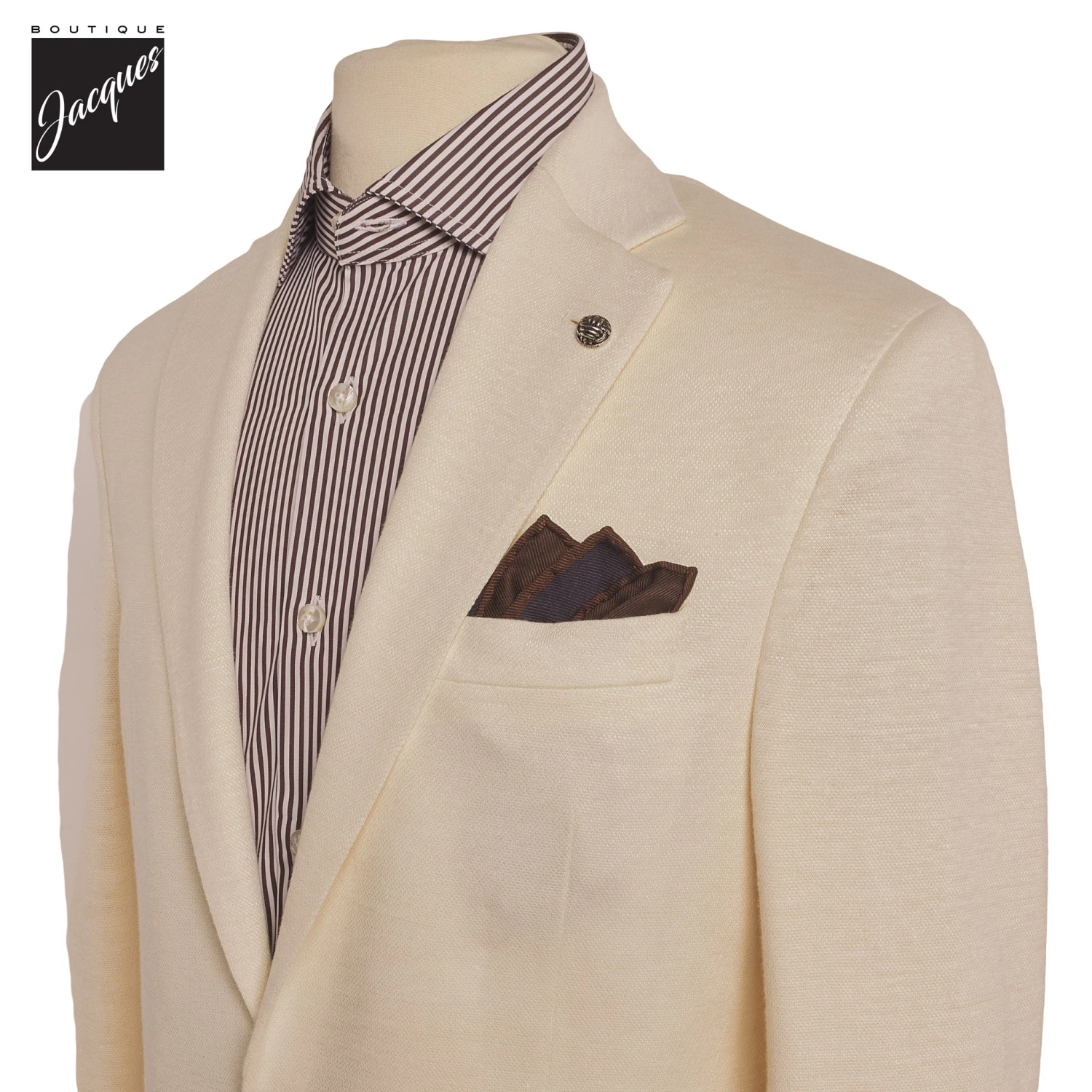 White Linen/Wool/Silk Knit Hartford Contemporary Fit Sport Jacket - Jack Victor 4 White Linen/Wool/Silk Knit Hartford Contemporary Fit Sport Jacket - Jack Victor - Image 2