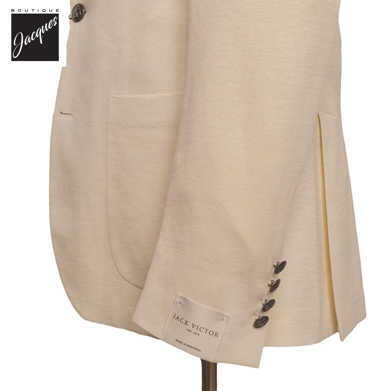 White Linen/Wool/Silk Knit Hartford Contemporary Fit Sport Jacket - Jack Victor 5 White Linen/Wool/Silk Knit Hartford Contemporary Fit Sport Jacket - Jack Victor - Image 3