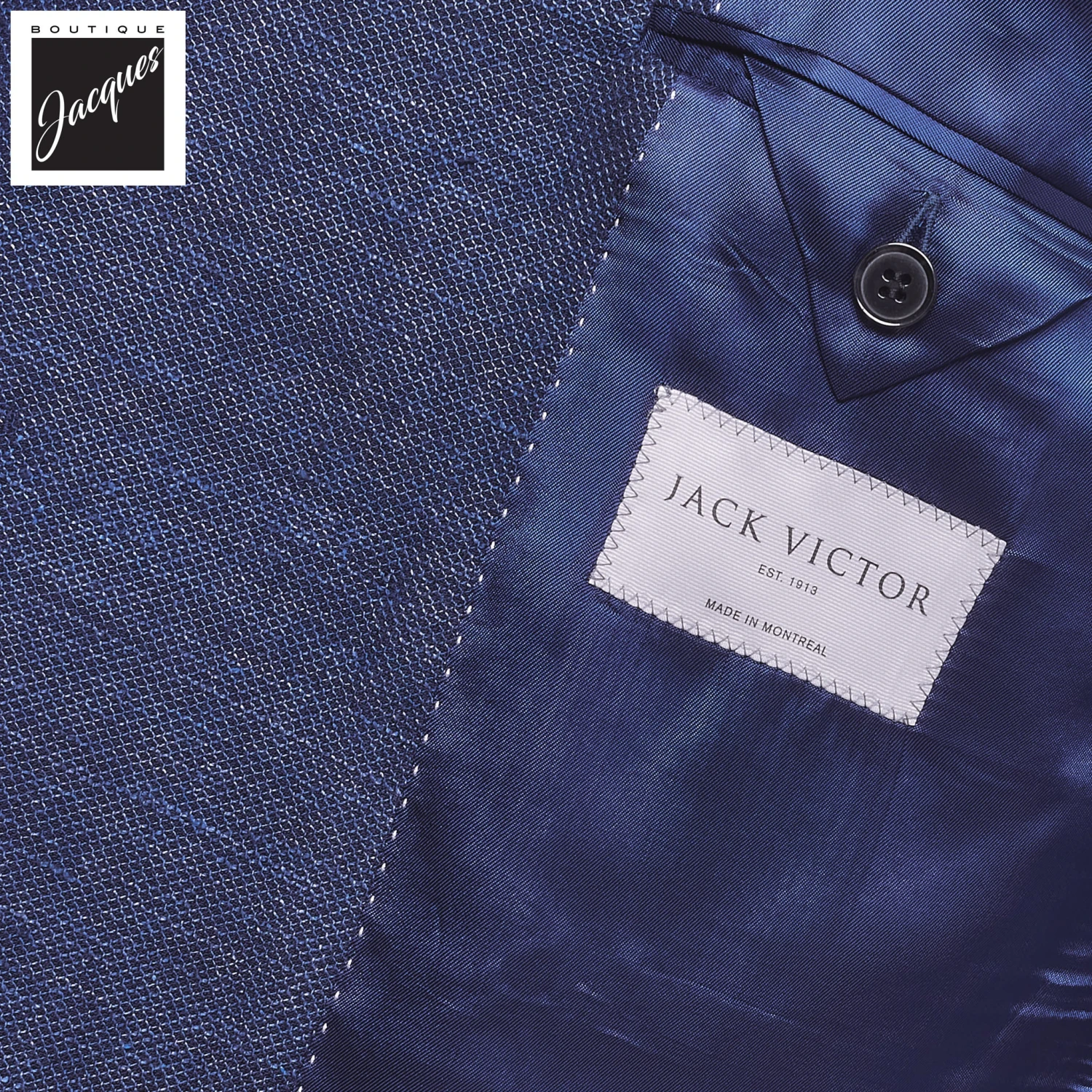Mid Blue Honeycomb Hill Contemporary Fit Double-Breasted Sport Jacket - Jack Victor 6 Mid Blue Honeycomb Hill Contemporary Fit Double-Breasted Sport Jacket - Jack Victor - Image 4