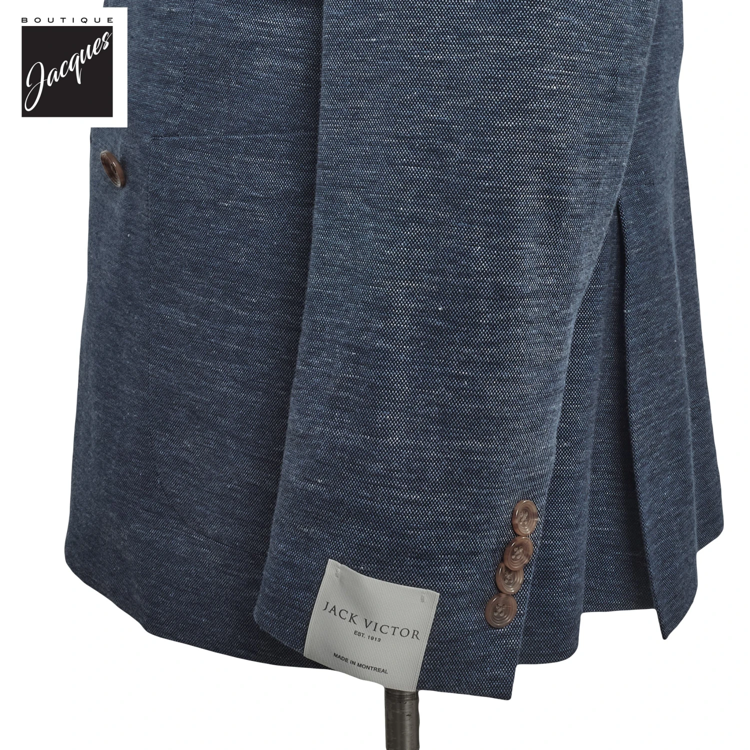 Blue Comfortwear Hill Contemporary Fit Cotton-Linen Sport Jacket - Jack Victor 5 Blue Comfortwear Hill Contemporary Fit Cotton-Linen Sport Jacket - Jack Victor - Image 3