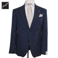 Blue Melange Neat Ivan Contemporary Fit Unconstructed Wool-Linen Suit - Jack Victor