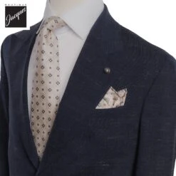 Blue Melange Neat Ivan Contemporary Fit Unconstructed Wool-Linen Suit - Jack Victor 7 Blue Melange Neat Ivan Contemporary Fit Unconstructed Wool-Linen Suit - Jack Victor -ETON Store JACKVICTORIAN3251462 2