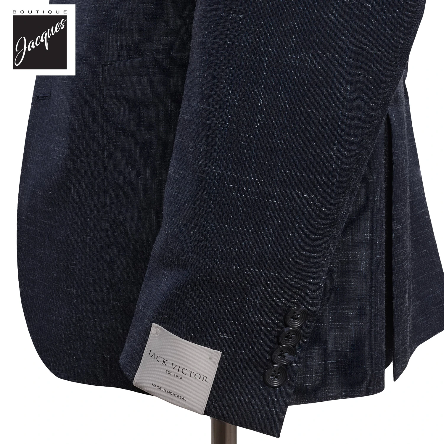 Blue Melange Neat Ivan Contemporary Fit Unconstructed Wool-Linen Suit - Jack Victor 5 Blue Melange Neat Ivan Contemporary Fit Unconstructed Wool-Linen Suit - Jack Victor - Image 3