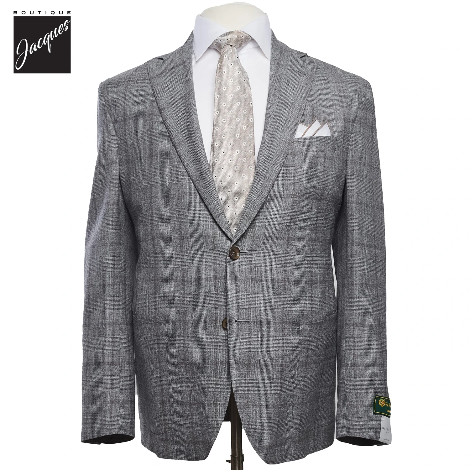 Gray Check Irving Contemporary Fit Wool Suit - Jack Victor 3 Gray Check Irving Contemporary Fit Wool Suit - Jack Victor