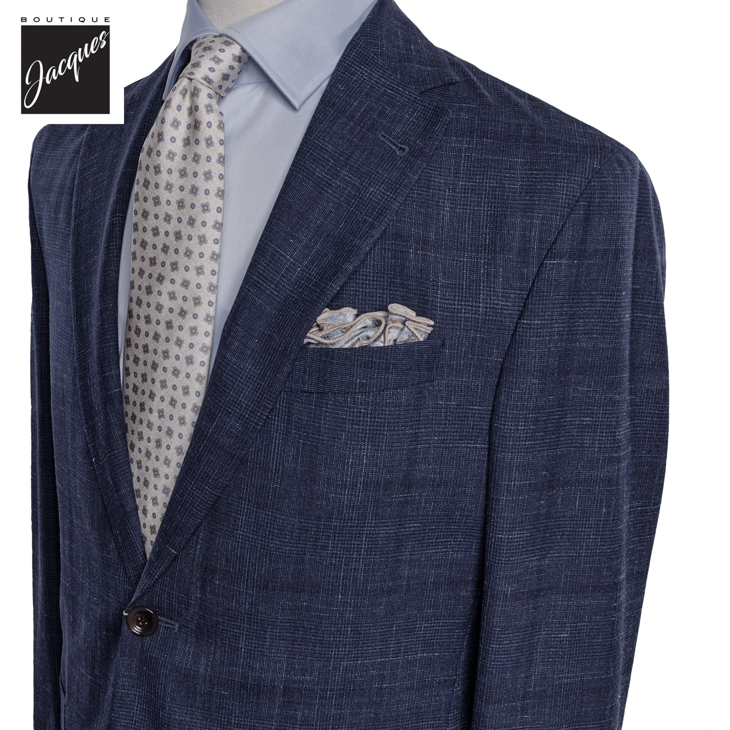 Blue Prince Of Wales Irving Contemporary Fit Wool Suit - Jack Victor 4 Blue Prince Of Wales Irving Contemporary Fit Wool Suit - Jack Victor - Image 2
