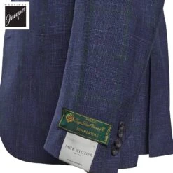 Blue Check Irving Contemporary Fit Wool Suit - Jack Victor 8 Blue Check Irving Contemporary Fit Wool Suit - Jack Victor -ETON Store JACKVICTORIRVINGL3461 3