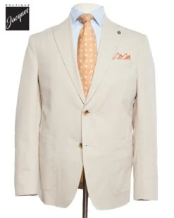 Beige Irving Cotton Cashmere Contemporary Fit Wool Suit - Jack Victor