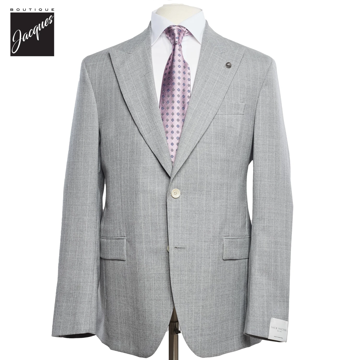 Light Gray Pin-Stripe Marcus Contemporary Fit Wool Suit - Jack Victor 3 Light Gray Pin-Stripe Marcus Contemporary Fit Wool Suit - Jack Victor