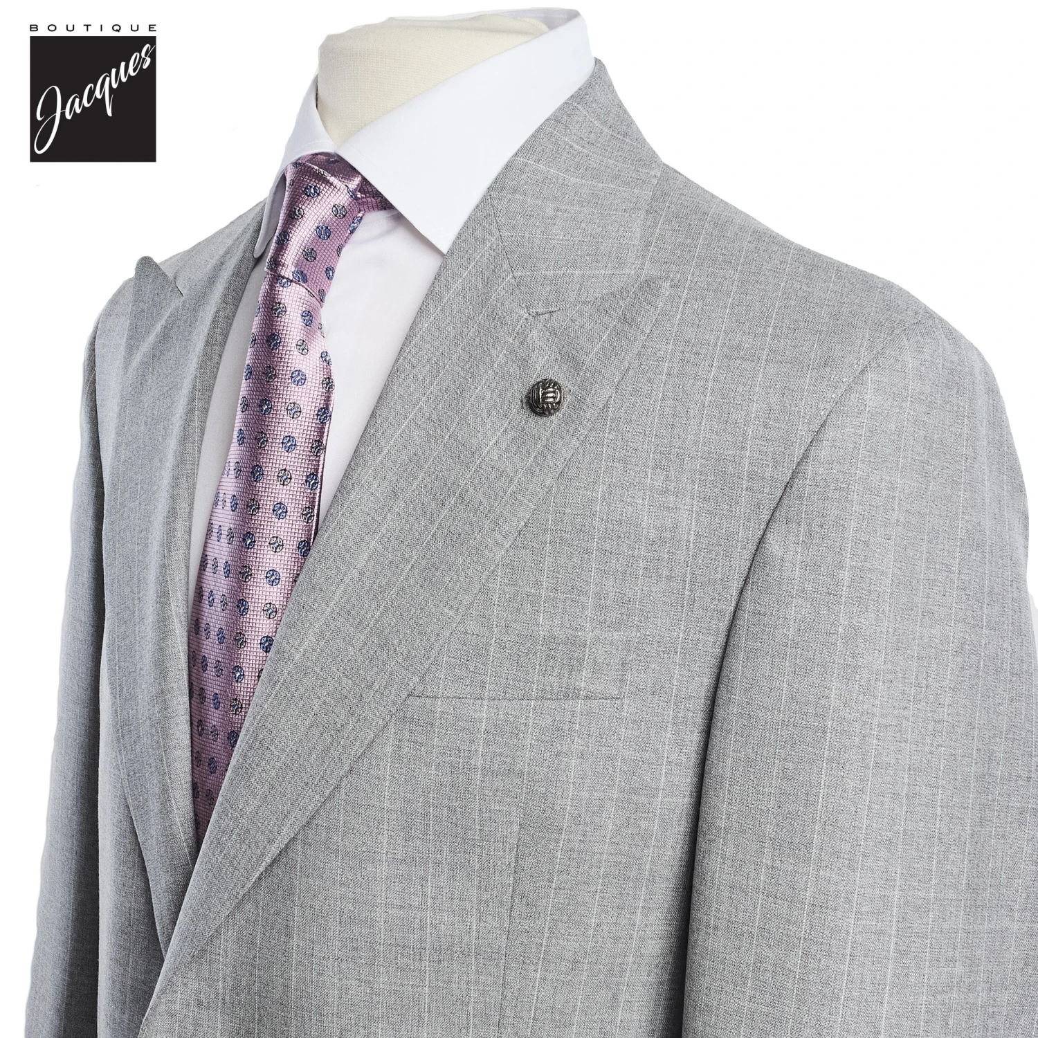 Light Gray Pin-Stripe Marcus Contemporary Fit Wool Suit - Jack Victor 5 Light Gray Pin-Stripe Marcus Contemporary Fit Wool Suit - Jack Victor - Image 3