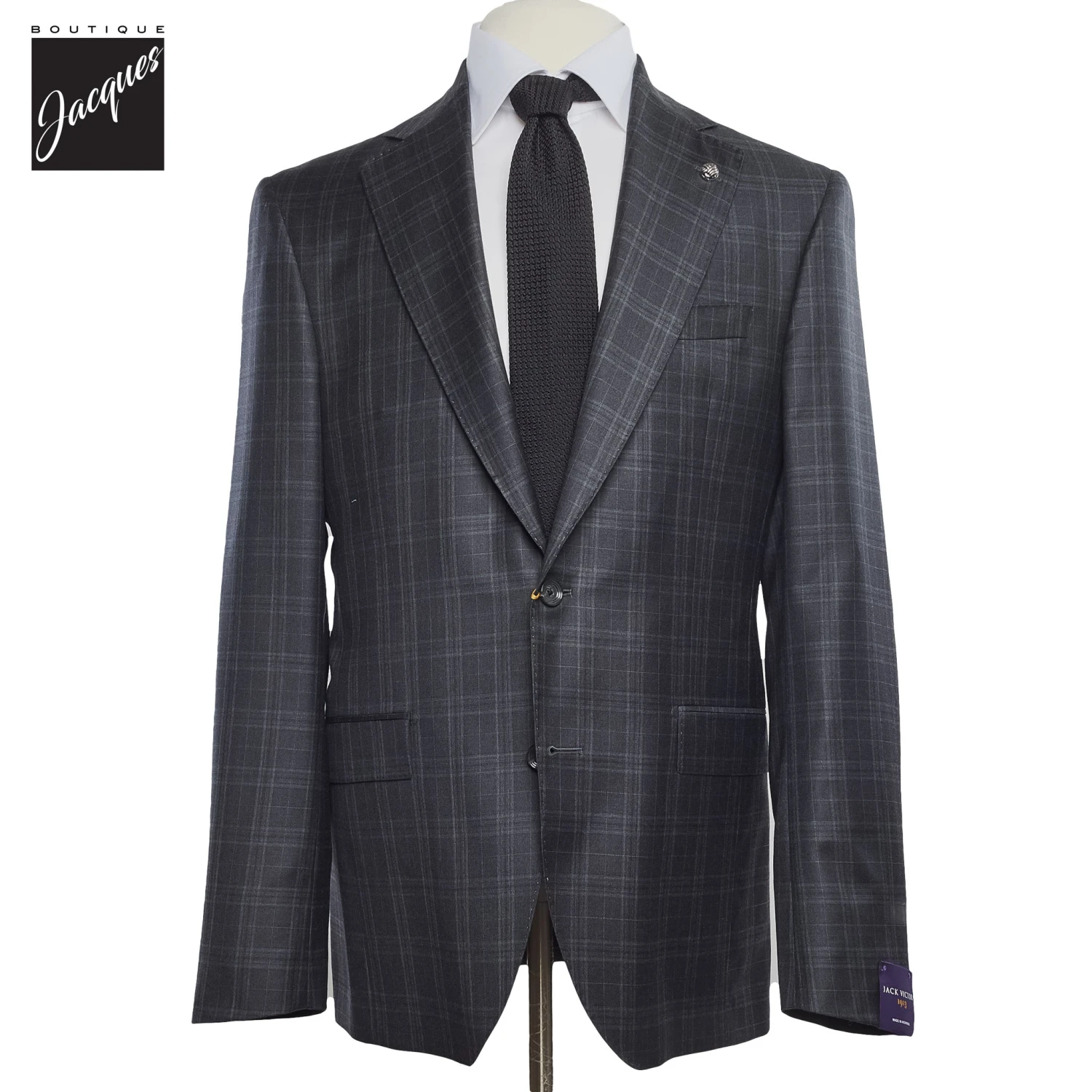 Gray Check Super 150s Loro Piana Wool Mason Contemporary Fit Suit - Jack Victor 1913 3 Gray Check Super 150s Loro Piana Wool Mason Contemporary Fit Suit - Jack Victor 1913