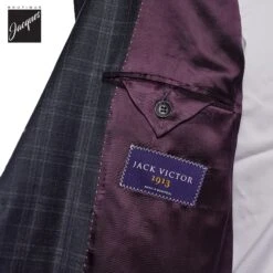 Gray Check Super 150s Loro Piana Wool Mason Contemporary Fit Suit - Jack Victor 1913 9 Gray Check Super 150s Loro Piana Wool Mason Contemporary Fit Suit - Jack Victor 1913 -ETON Store JACKVICTORMASONJVC30959 4