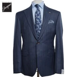 Blue Chalk-Stripe Vitale Barberis Wool Mason Contemporary Fit Suit - Jack Victor 1913