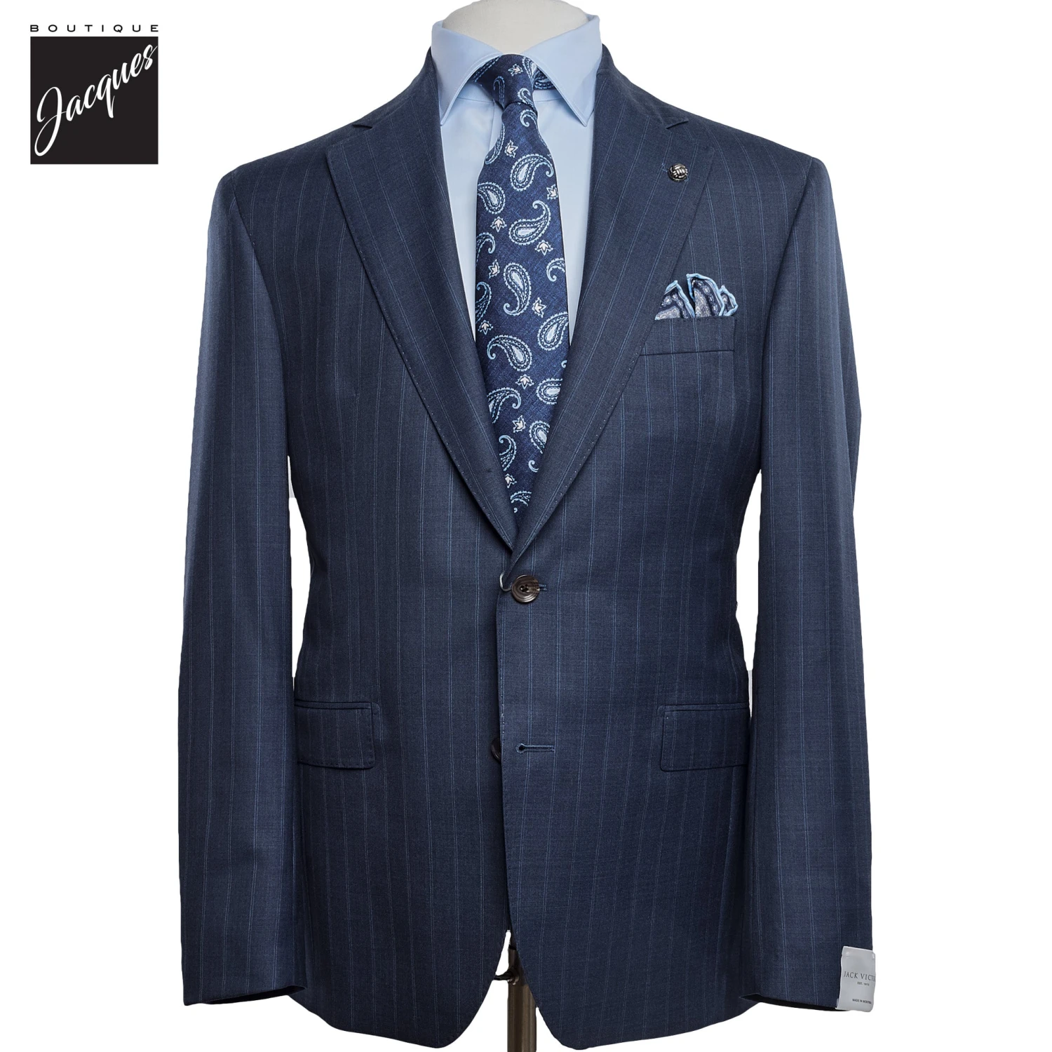 Blue Chalk-Stripe Vitale Barberis Wool Mason Contemporary Fit Suit - Jack Victor 1913 3 Blue Chalk-Stripe Vitale Barberis Wool Mason Contemporary Fit Suit - Jack Victor 1913