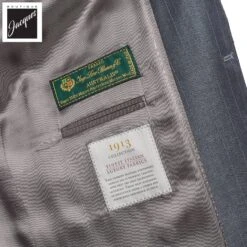 Gray Pin-Stripe Super 150s Loro Piana Wool Mason Contemporary Fit Suit - Jack Victor 1913 11 Gray Pin-Stripe Super 150s Loro Piana Wool Mason Contemporary Fit Suit - Jack Victor 1913 -ETON Store JACKVICTORMASONJVC33060 5
