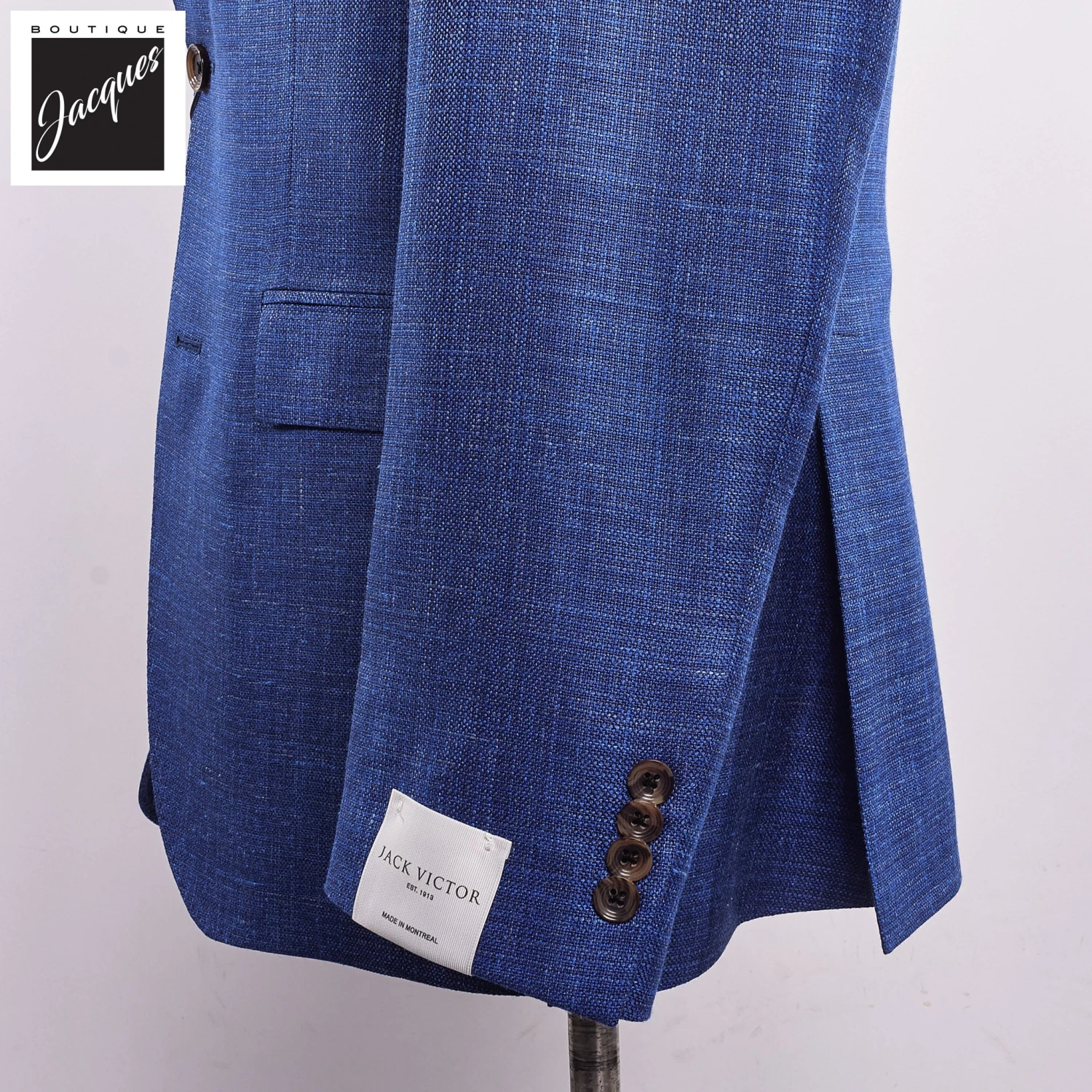 Royal Blue Melange Wool/Silk/Linen Midland Contemporary Fit Sport Jacket - Jack Victor 5 Royal Blue Melange Wool/Silk/Linen Midland Contemporary Fit Sport Jacket - Jack Victor - Image 3