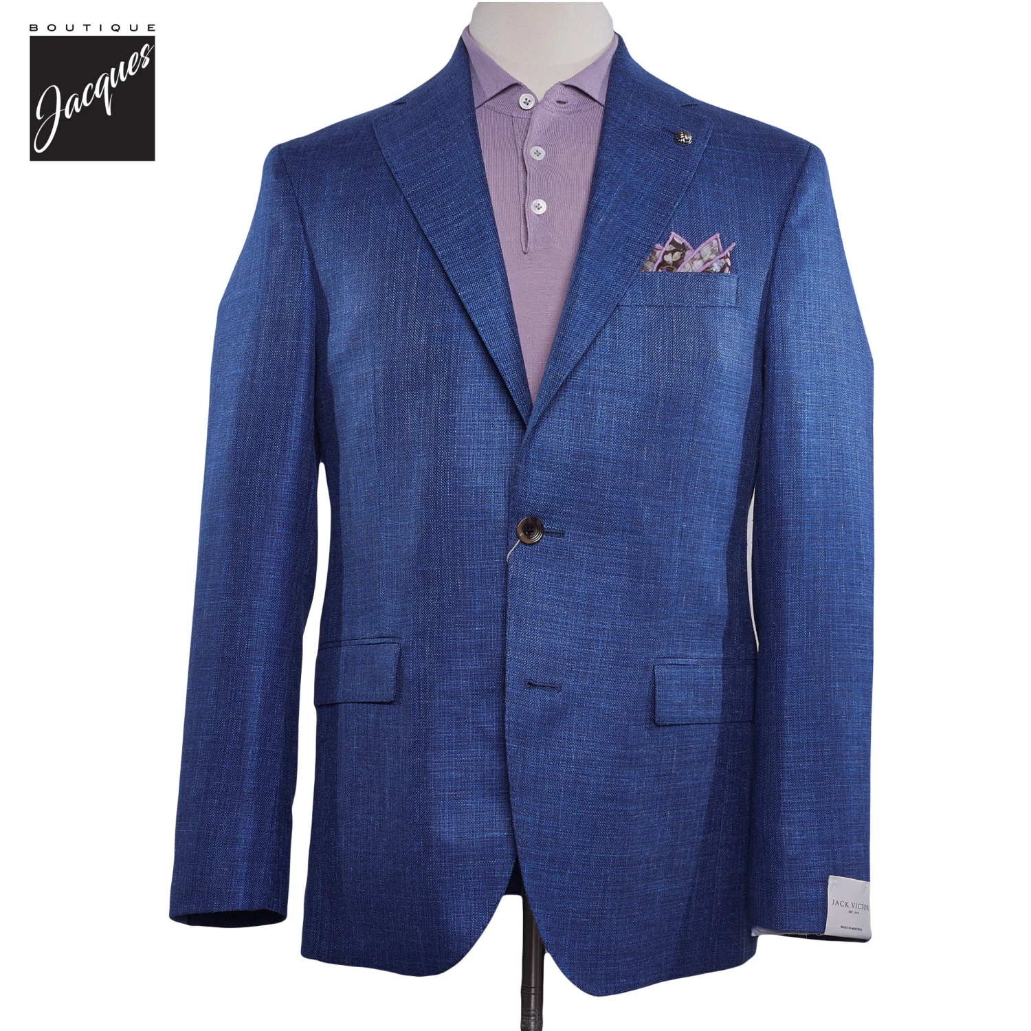 Royal Blue Melange Wool/Silk/Linen Midland Contemporary Fit Sport Jacket - Jack Victor 3 Royal Blue Melange Wool/Silk/Linen Midland Contemporary Fit Sport Jacket - Jack Victor