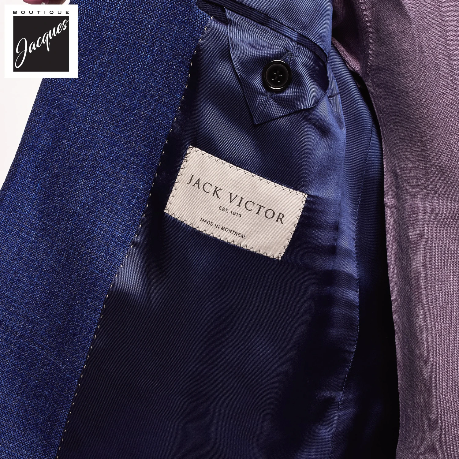 Royal Blue Melange Wool/Silk/Linen Midland Contemporary Fit Sport Jacket - Jack Victor 6 Royal Blue Melange Wool/Silk/Linen Midland Contemporary Fit Sport Jacket - Jack Victor - Image 4