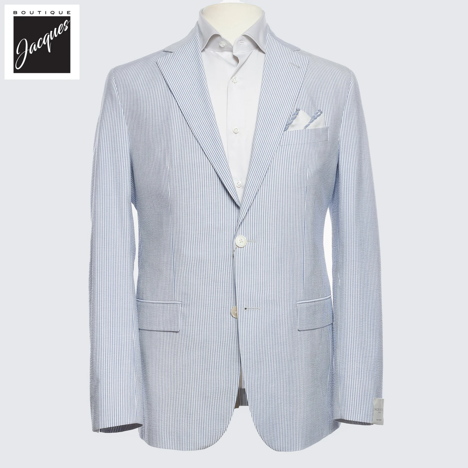 Mid-Blue Seersucker Midland Contemporary Fit Suit - Jack Victor 3 Mid-Blue Seersucker Midland Contemporary Fit Suit - Jack Victor