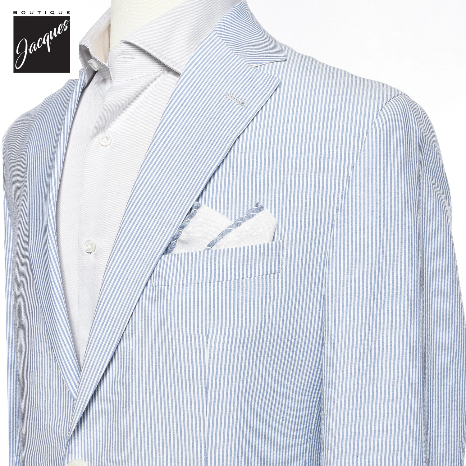 Mid-Blue Seersucker Midland Contemporary Fit Suit - Jack Victor 4 Mid-Blue Seersucker Midland Contemporary Fit Suit - Jack Victor - Image 2