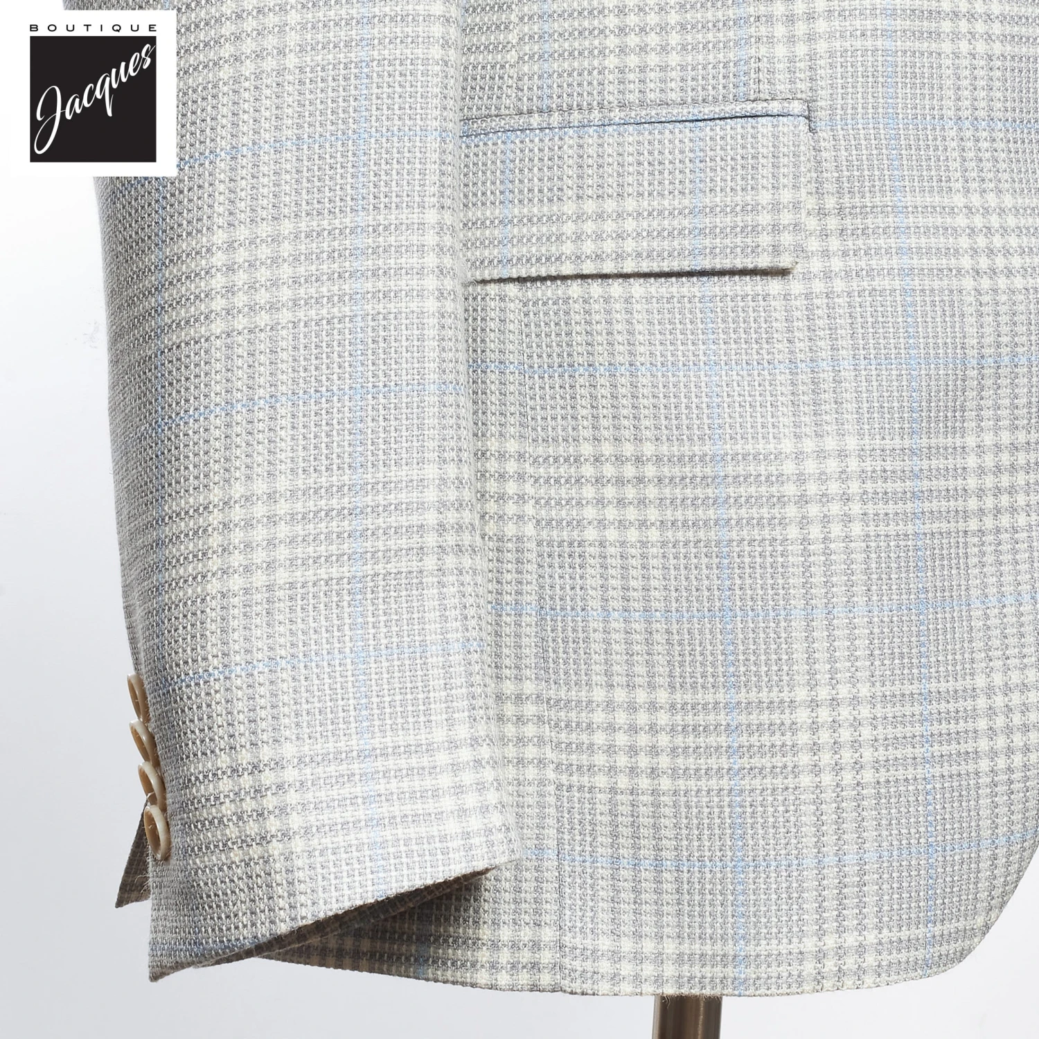 Light Gray Check Montana Contemporary Sport Jacket - Jack Victor 5 Light Gray Check Montana Contemporary Sport Jacket - Jack Victor - Image 3