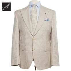 Oatmeal Prince-of-Wales Barberis Wool Morgan Contemporary Fit Suit - Jack Victor 1913