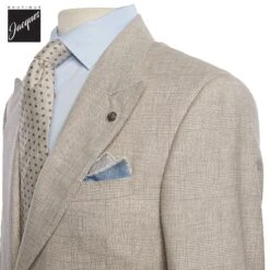 Oatmeal Prince-of-Wales Barberis Wool Morgan Contemporary Fit Suit - Jack Victor 1913 7 Oatmeal Prince-of-Wales Barberis Wool Morgan Contemporary Fit Suit - Jack Victor 1913 -ETON Store JACKVICTORMORGANJVC33055 2