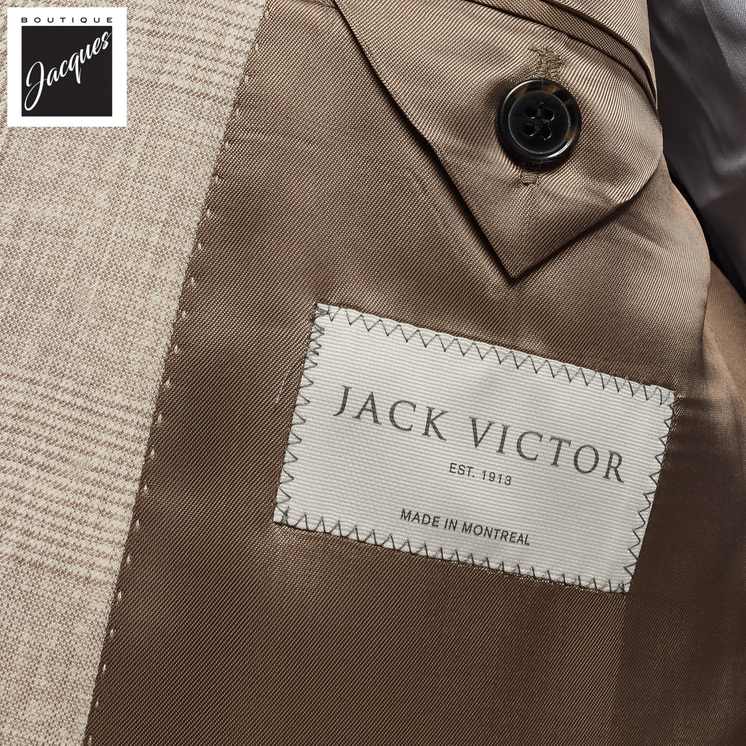 Oatmeal Prince-of-Wales Barberis Wool Morgan Contemporary Fit Suit - Jack Victor 1913 6 Oatmeal Prince-of-Wales Barberis Wool Morgan Contemporary Fit Suit - Jack Victor 1913 - Image 4