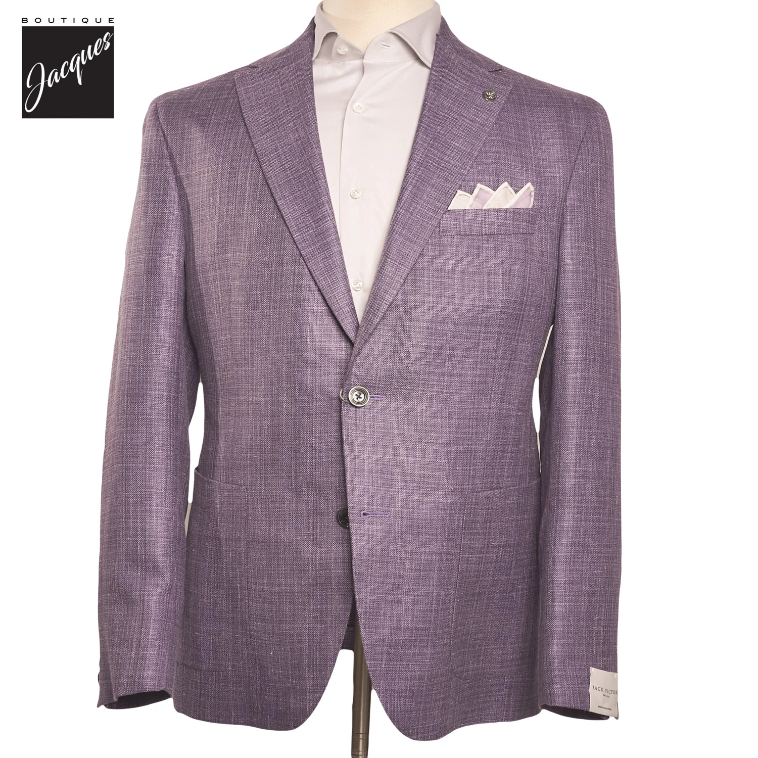 Lavender Neat Wool/Silk/Linen Morton Contemporary Fit Sport Jacket - Jack Victor 3 Lavender Neat Wool/Silk/Linen Morton Contemporary Fit Sport Jacket - Jack Victor