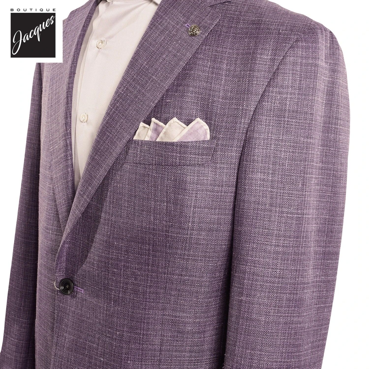 Lavender Neat Wool/Silk/Linen Morton Contemporary Fit Sport Jacket - Jack Victor 4 Lavender Neat Wool/Silk/Linen Morton Contemporary Fit Sport Jacket - Jack Victor - Image 2