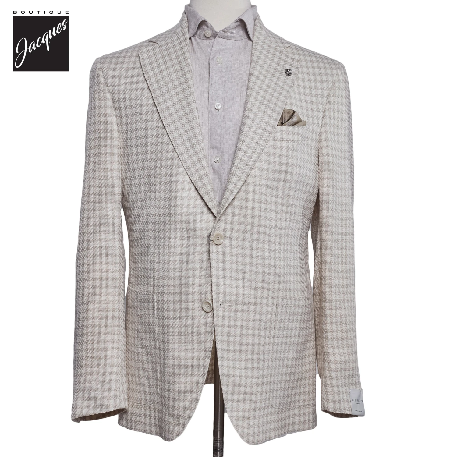 Oatmeal Houndstooth Drago Myles Contemporary Sport Jacket - Jack Victor 1913 3 Oatmeal Houndstooth Drago Myles Contemporary Sport Jacket - Jack Victor 1913