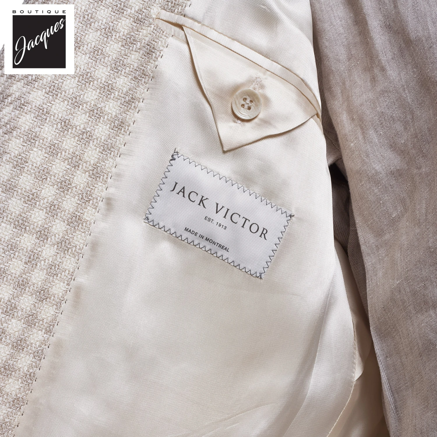 Oatmeal Houndstooth Drago Myles Contemporary Sport Jacket - Jack Victor 1913 6 Oatmeal Houndstooth Drago Myles Contemporary Sport Jacket - Jack Victor 1913 - Image 4