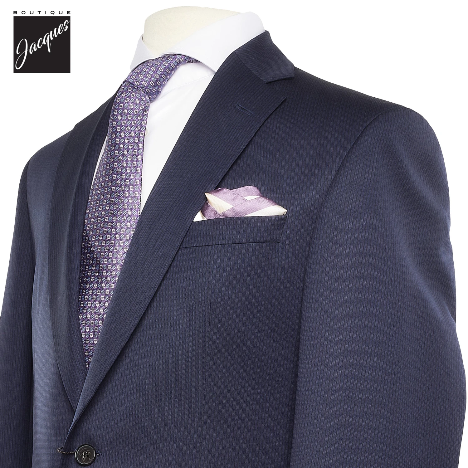 Blue Tonal Stripe Orleans Slim Fit Suit - Jack Victor 4 Blue Tonal Stripe Orleans Slim Fit Suit - Jack Victor - Image 2