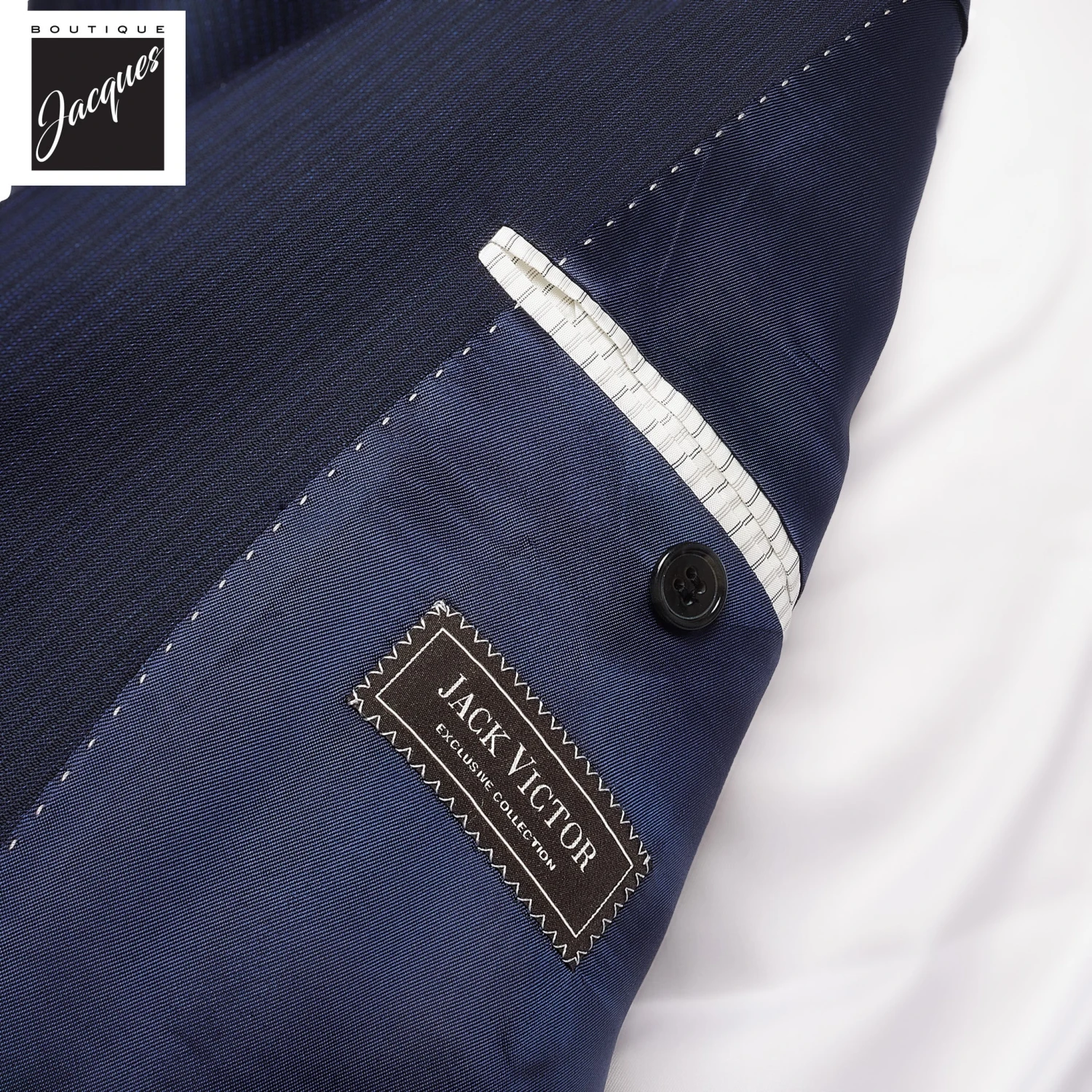 Blue Tonal Stripe Orleans Slim Fit Suit - Jack Victor 6 Blue Tonal Stripe Orleans Slim Fit Suit - Jack Victor - Image 4