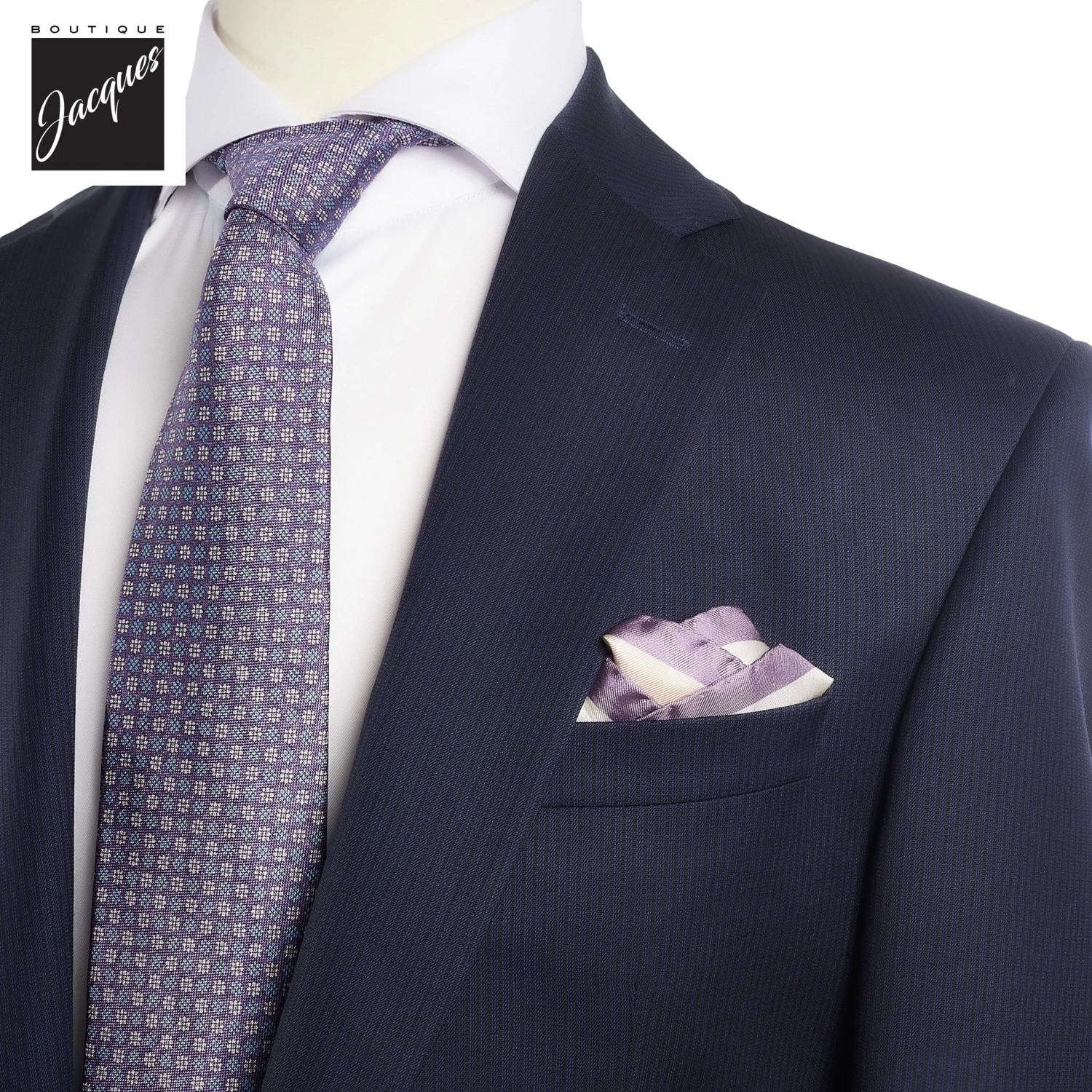 Blue Tonal Stripe Orleans Slim Fit Suit - Jack Victor 7 Blue Tonal Stripe Orleans Slim Fit Suit - Jack Victor - Image 5