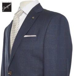 Navy Check Uptown Slim Fit Wool Suit - Jack Victor 14 Navy Check Uptown Slim Fit Wool Suit - Jack Victor -ETON Store JACKVICTORUPTOWNJVC39232 2