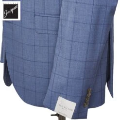 Ocean Blue Windowpane Check Slim Fit Urban Sartorial Suit - Jack Victor 18 Ocean Blue Windowpane Check Slim Fit Urban Sartorial Suit - Jack Victor -ETON Store JACKVICTORURBAN3201020 3