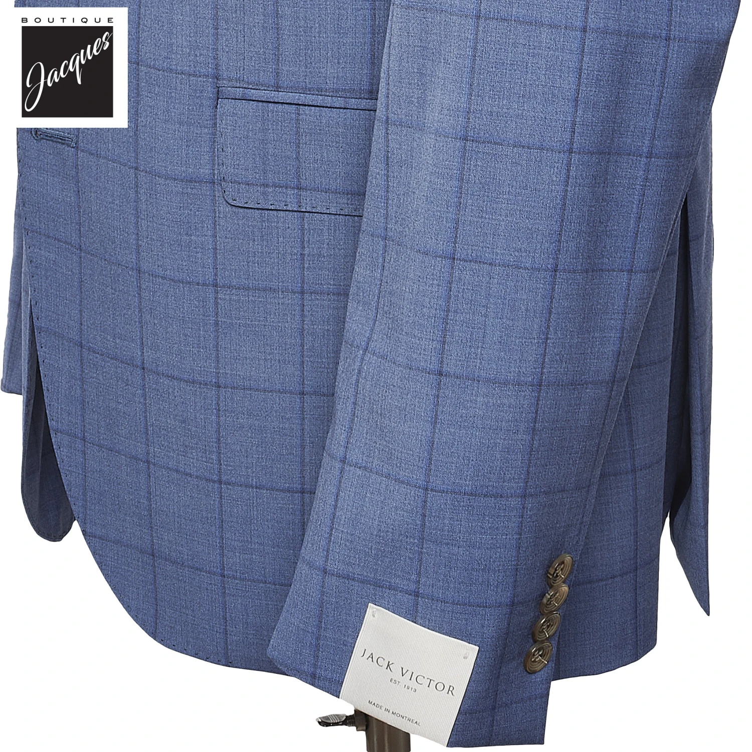 Ocean Blue Windowpane Check Slim Fit Urban Sartorial Suit - Jack Victor 9 Ocean Blue Windowpane Check Slim Fit Urban Sartorial Suit - Jack Victor - Image 7
