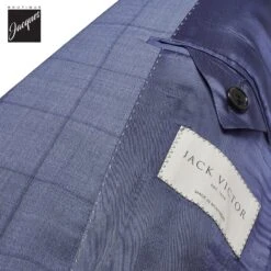 Ocean Blue Windowpane Check Slim Fit Urban Sartorial Suit - Jack Victor 21 Ocean Blue Windowpane Check Slim Fit Urban Sartorial Suit - Jack Victor -ETON Store JACKVICTORURBAN3201020 6